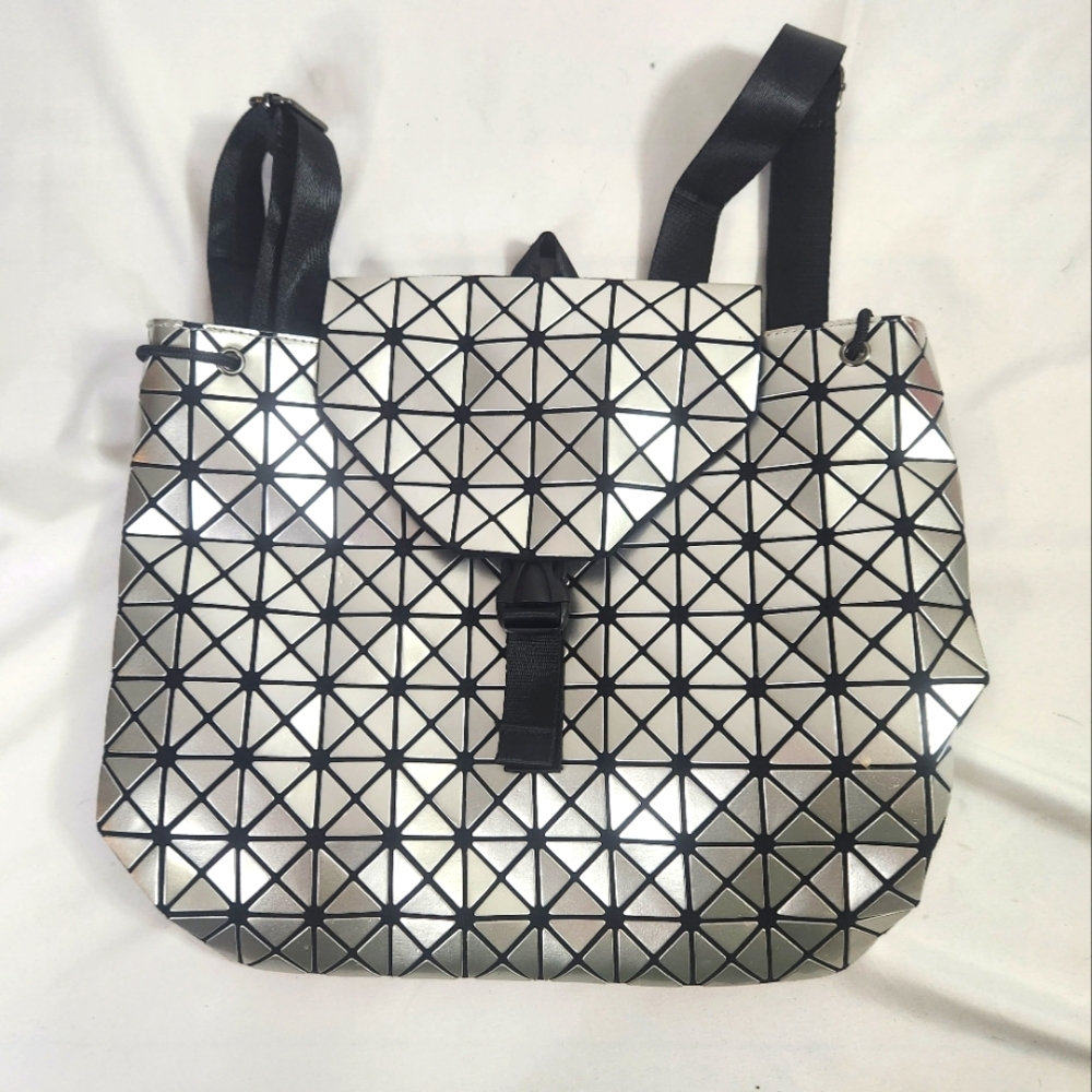Lucky 7 USA Geometric Silver Panel Backpack NWOT